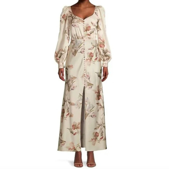 SACHIN + BABI Dress Size 10 NEW AMY Eggshell Venetia Petals Floral Satin - Picture 5 of 8